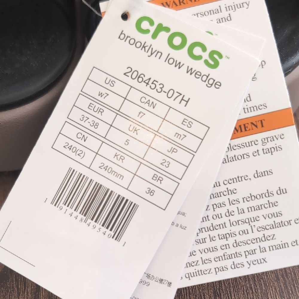 CROCS Black and Gray Platform Sandals - Picture 3 of 8